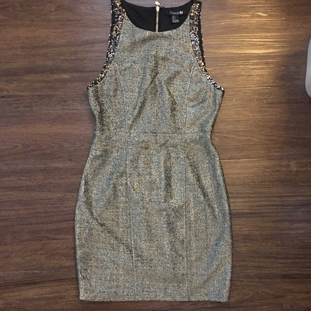 Forever 21 Black and Gold Glitter Dress